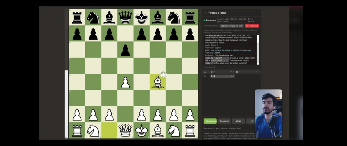 Projeto usa IA de voz e Stockfish para ensinar xadrez durante as partidas