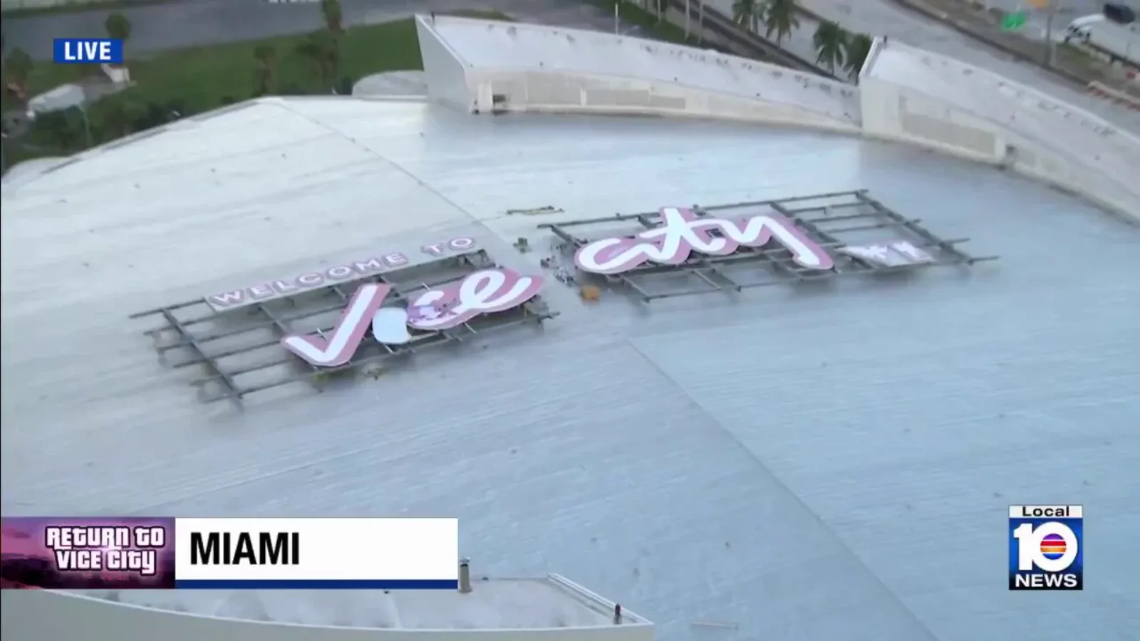 Miami-Dade aprova campanha de GTA 6 com letreiro no Kaseya Center