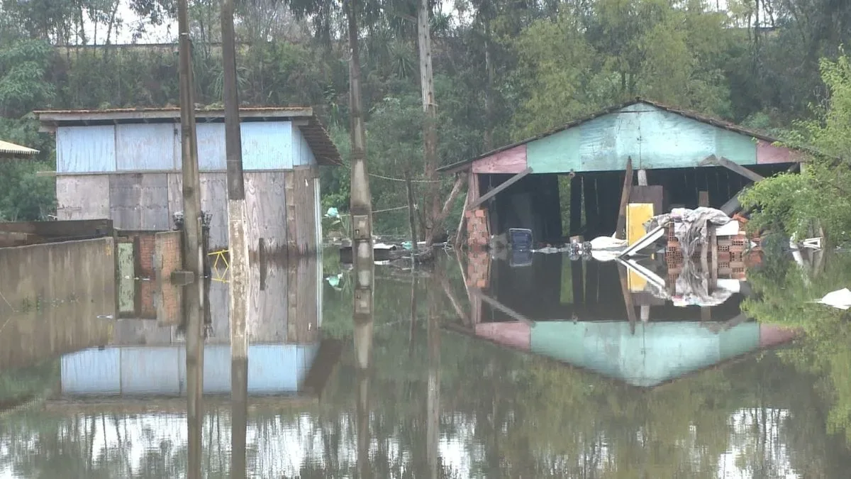 Rio Canoinhas supera alerta e mobiliza retirada de famílias em Três Barras