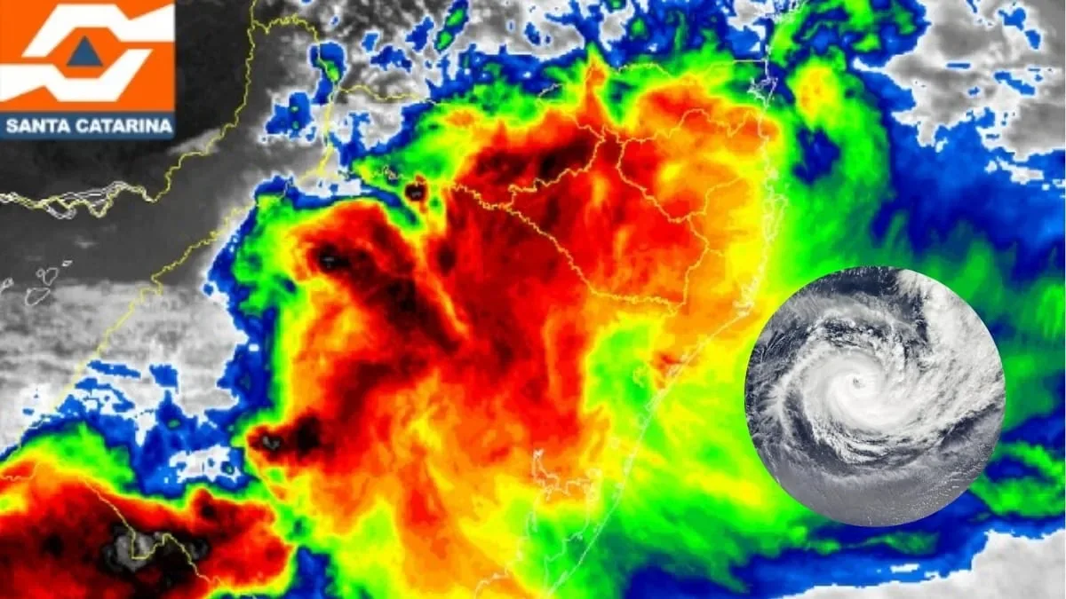 Ciclone extratropical deve levar chuva intensa e ventos de até 60 km/h a Santa Catarina