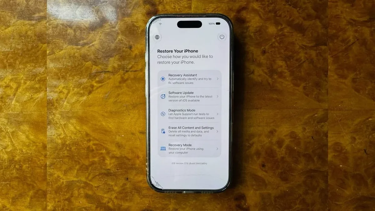 iPhone ganha acesso manual ao Modo de Recuperação no iOS 27