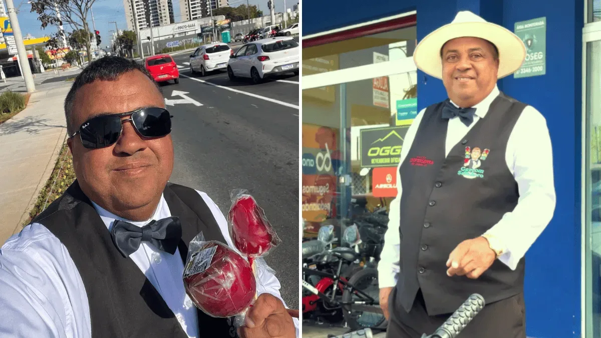 Garçom do Semáforo vende 300 morangos cravejados em um dia em Itajaí