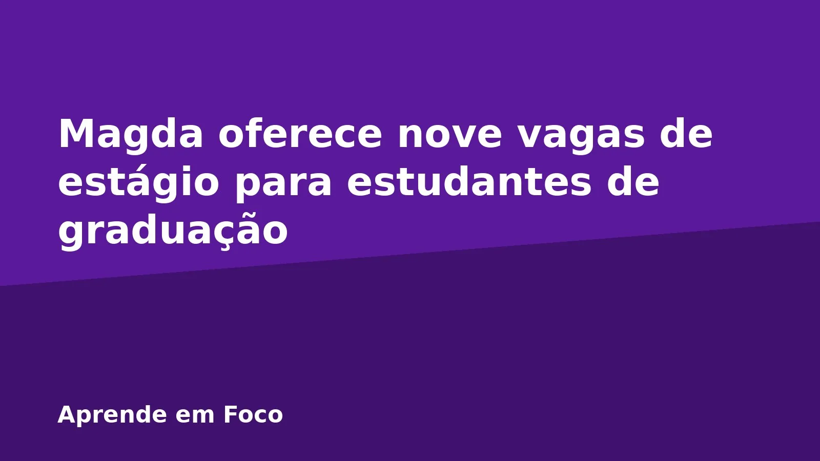 Magda oferece nove vagas de estágio para estudantes de graduação