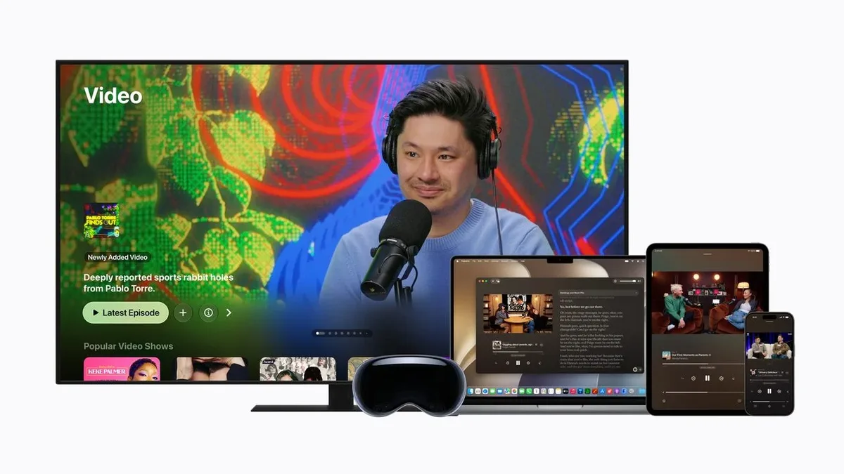 Apple amplia assinaturas de podcasts com conteúdo em vídeo