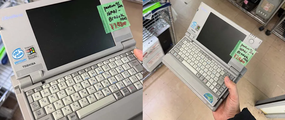 Mini-PC da Toshiba com Windows 95 reaparece em loja de Akihabara