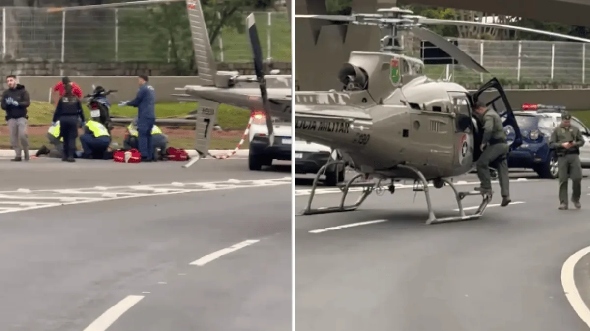 Homem perde a perna esquerda após queda de moto em Florianópolis