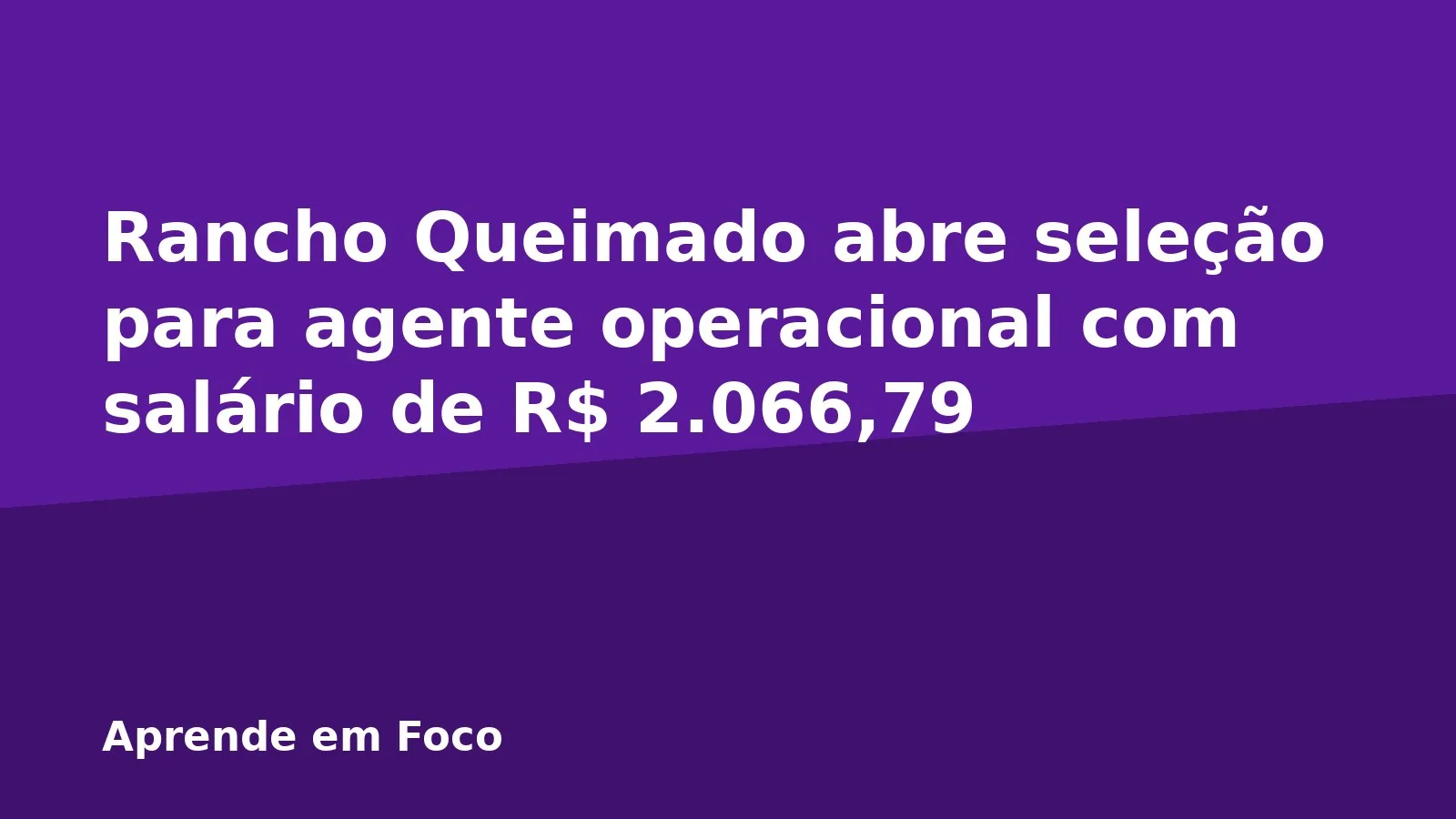 Rancho Queimado abre seleção para agente operacional com salário de R$ 2.066,79