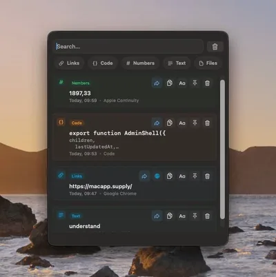 Pasly amplia o histórico de copiar e colar no Mac