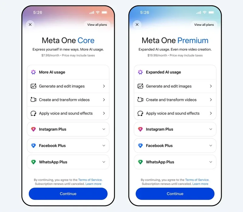 Meta One reúne assinaturas de apps e mais recursos de inteligência artificial