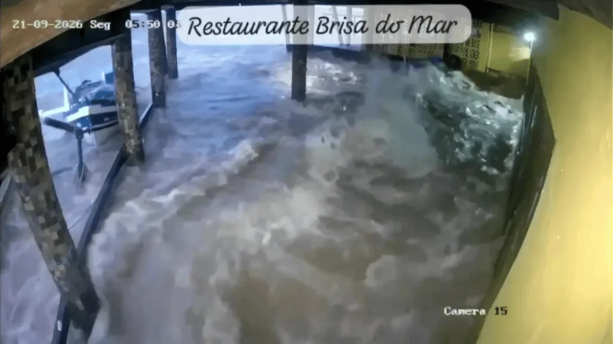 Defesa Civil confirma tsunami meteorológico em praia de Laguna