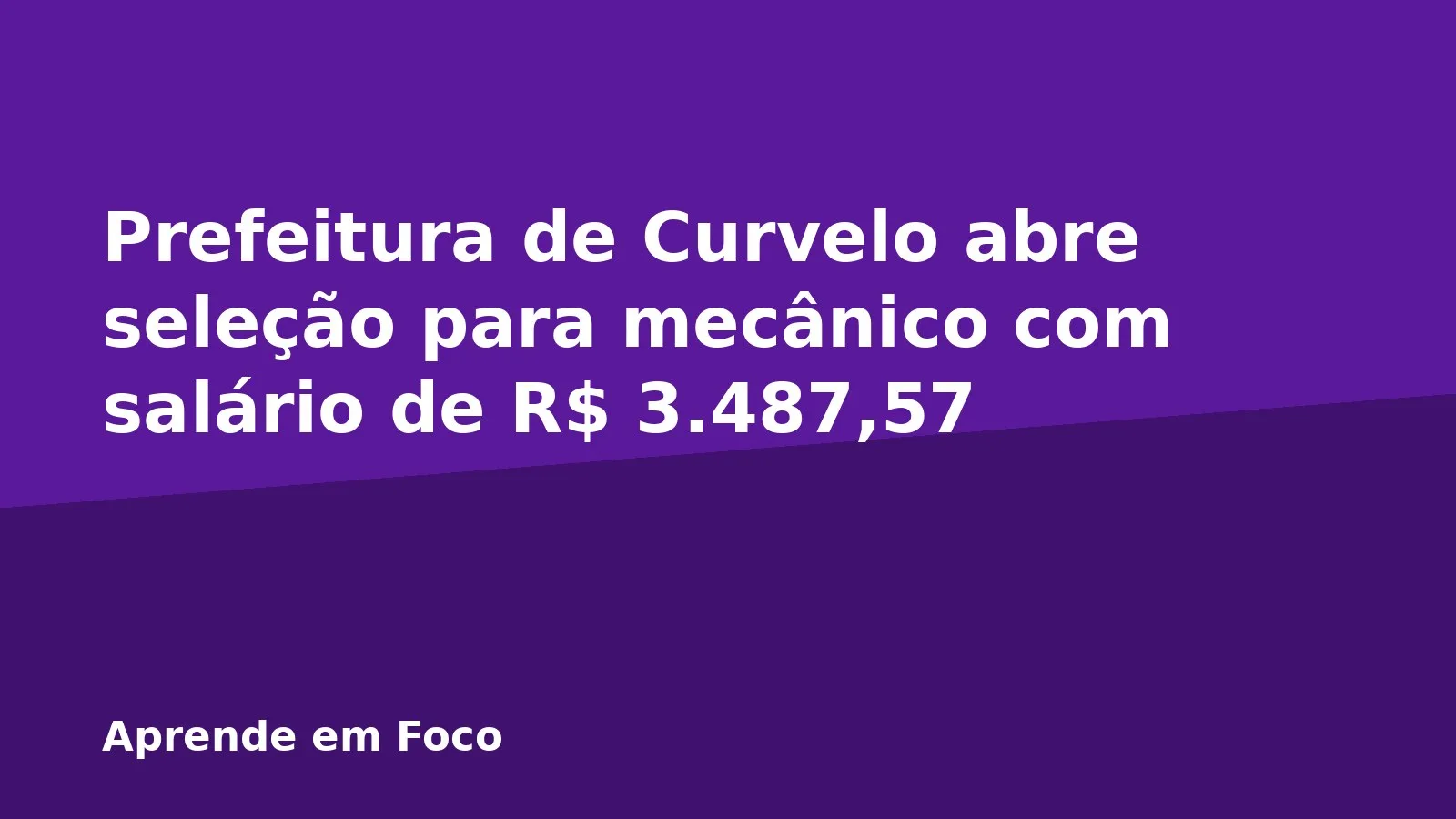 Prefeitura de Curvelo abre seleção para mecânico com salário de R$ 3.487,57