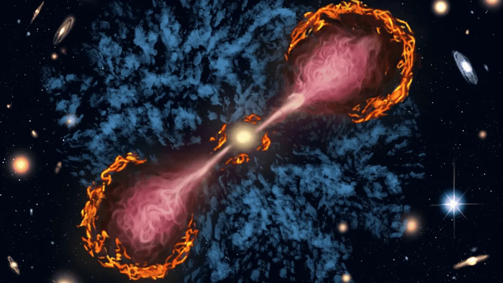 Jatos de buracos negros alteram gás que alimenta novas estrelas