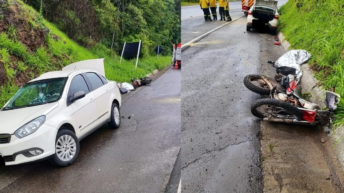 Chuva e pista molhada antecedem acidente com duas mortes na SC-480
