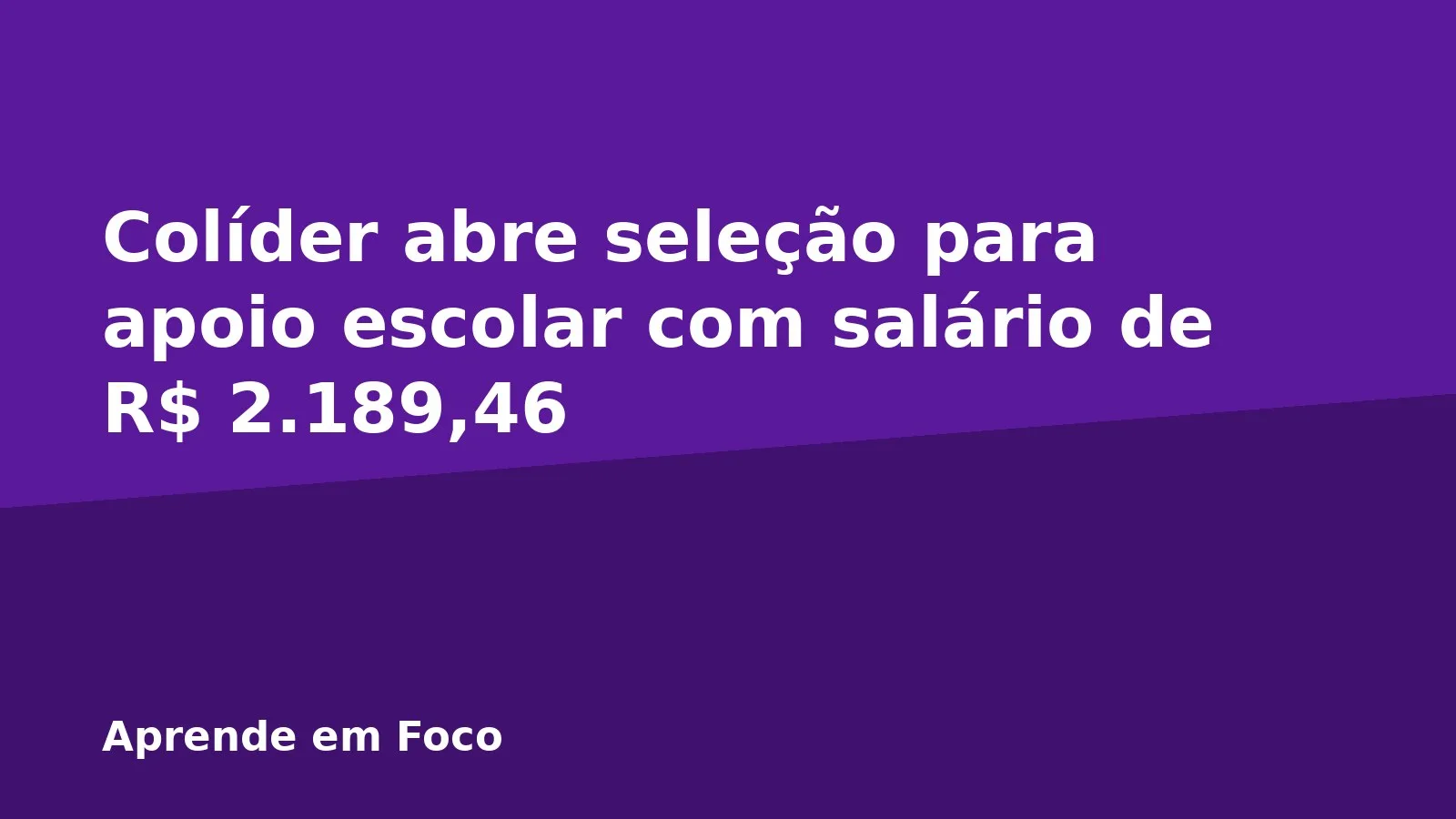 Colíder abre seleção para apoio escolar com salário de R$ 2.189,46