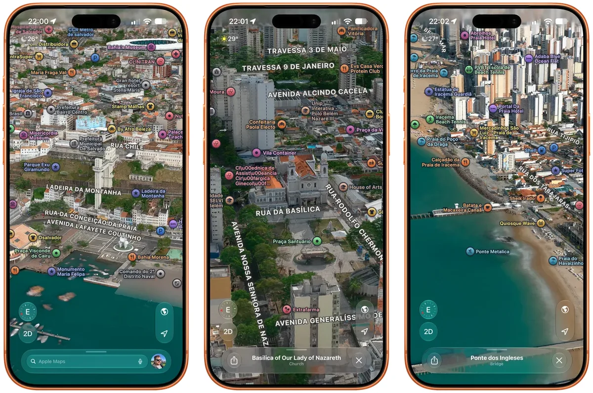 Apple Maps atualiza visualização 3D e inclui seis cidades no Brasil
