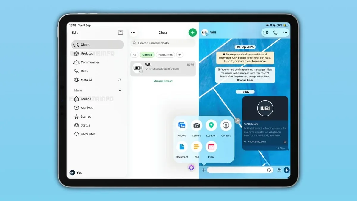 WhatsApp amplia testes de interface no iPad e prévia de mídias no iPhone