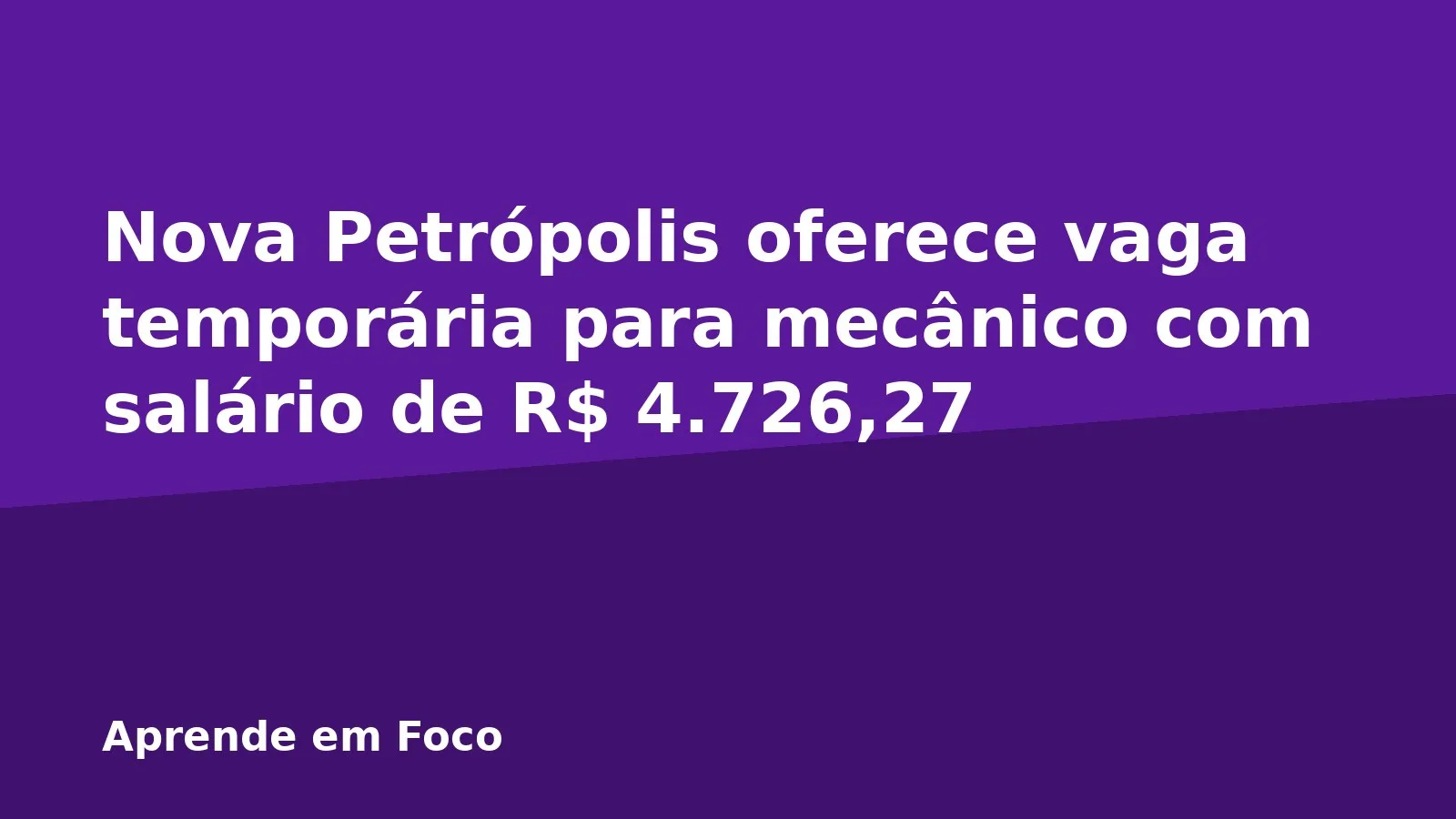 Nova Petrópolis oferece vaga temporária para mecânico com salário de R$ 4.726,27